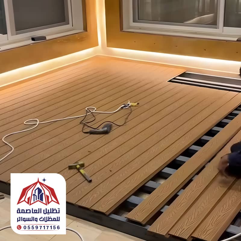 تركيب بديل خشب للمسابح