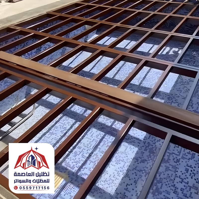 تنفيذ غطاء للمسبح بالرياض من مؤسسة تظليل العاصمة للمظلات والسواتر